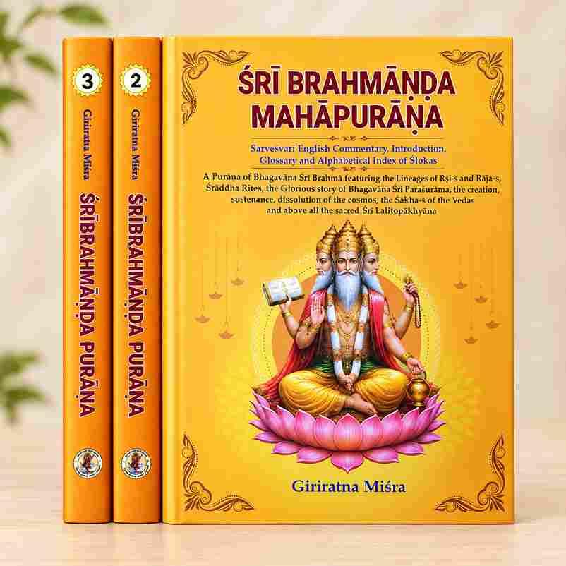 Shri Brahmanda Mahapurana set of 3 volumes (Sarvesvari English Commentary, Introduction, Glossary and Alphabetical Index of Slokas)